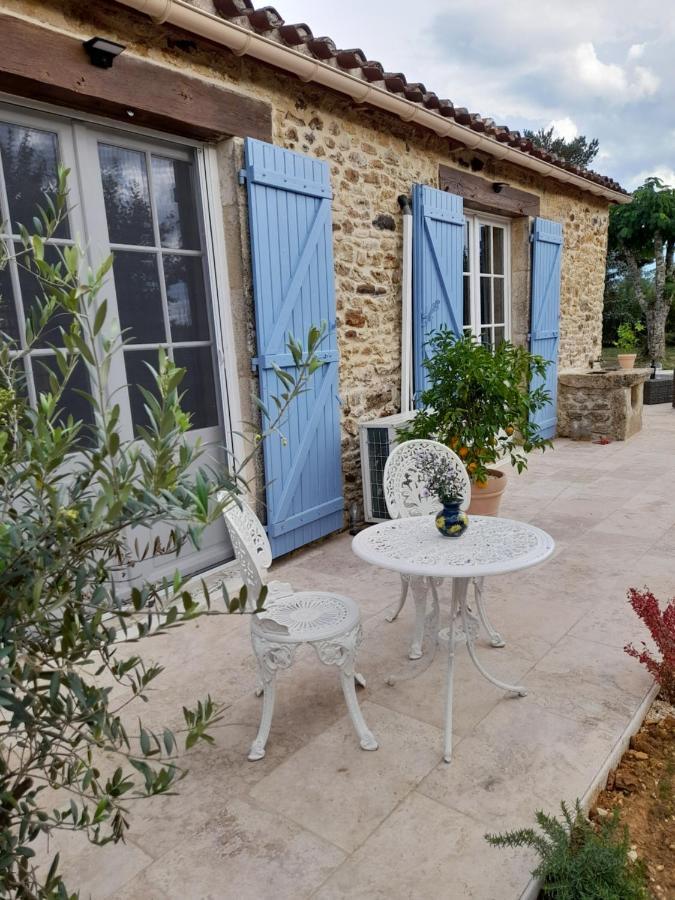 La Petite Maison Bleue Avec Piscine Loubejac Exterior foto