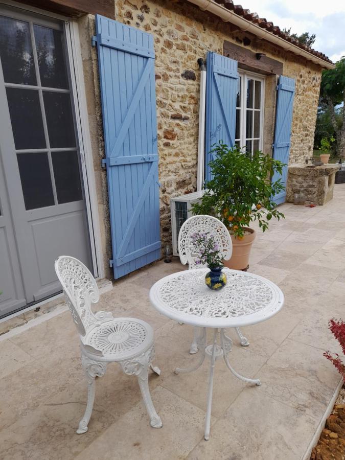 La Petite Maison Bleue Avec Piscine Loubejac Exterior foto