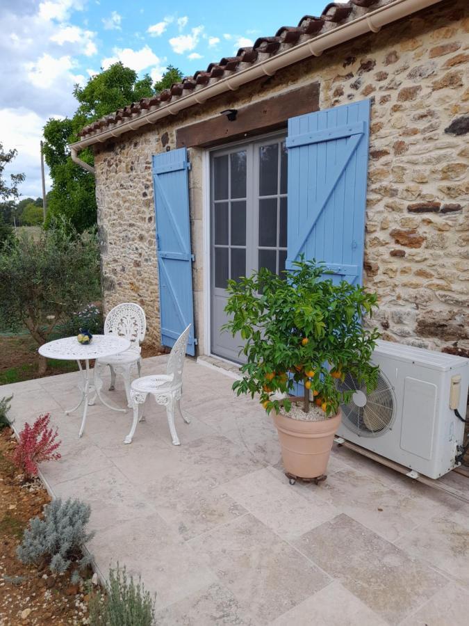 La Petite Maison Bleue Avec Piscine Loubejac Exterior foto